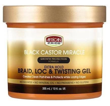A/P BLACK CASTOR BRAID/LOC/TWIST GEL 12 OZ