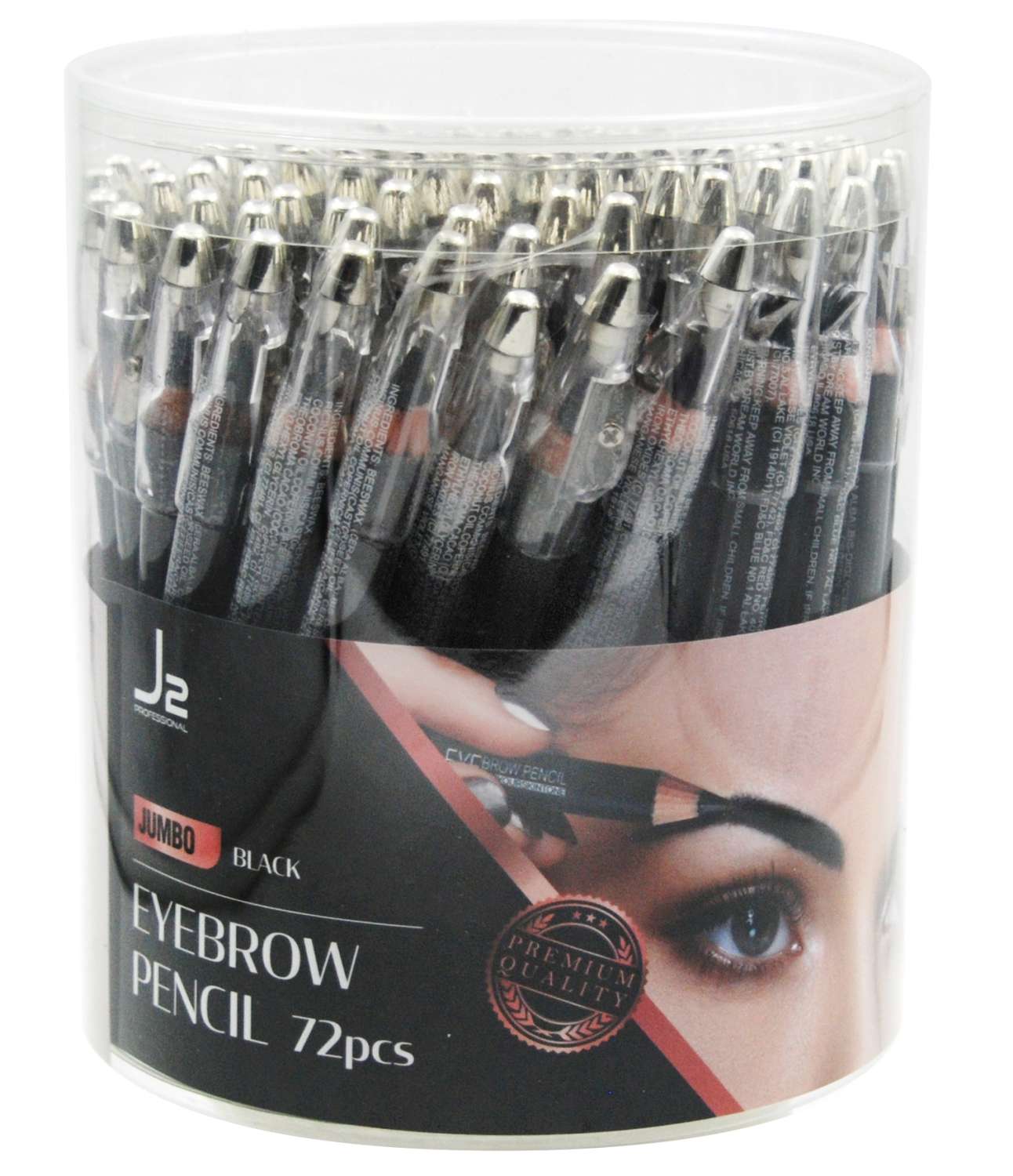 J2 JUMBO EYEBROW PENCIL 72PC black