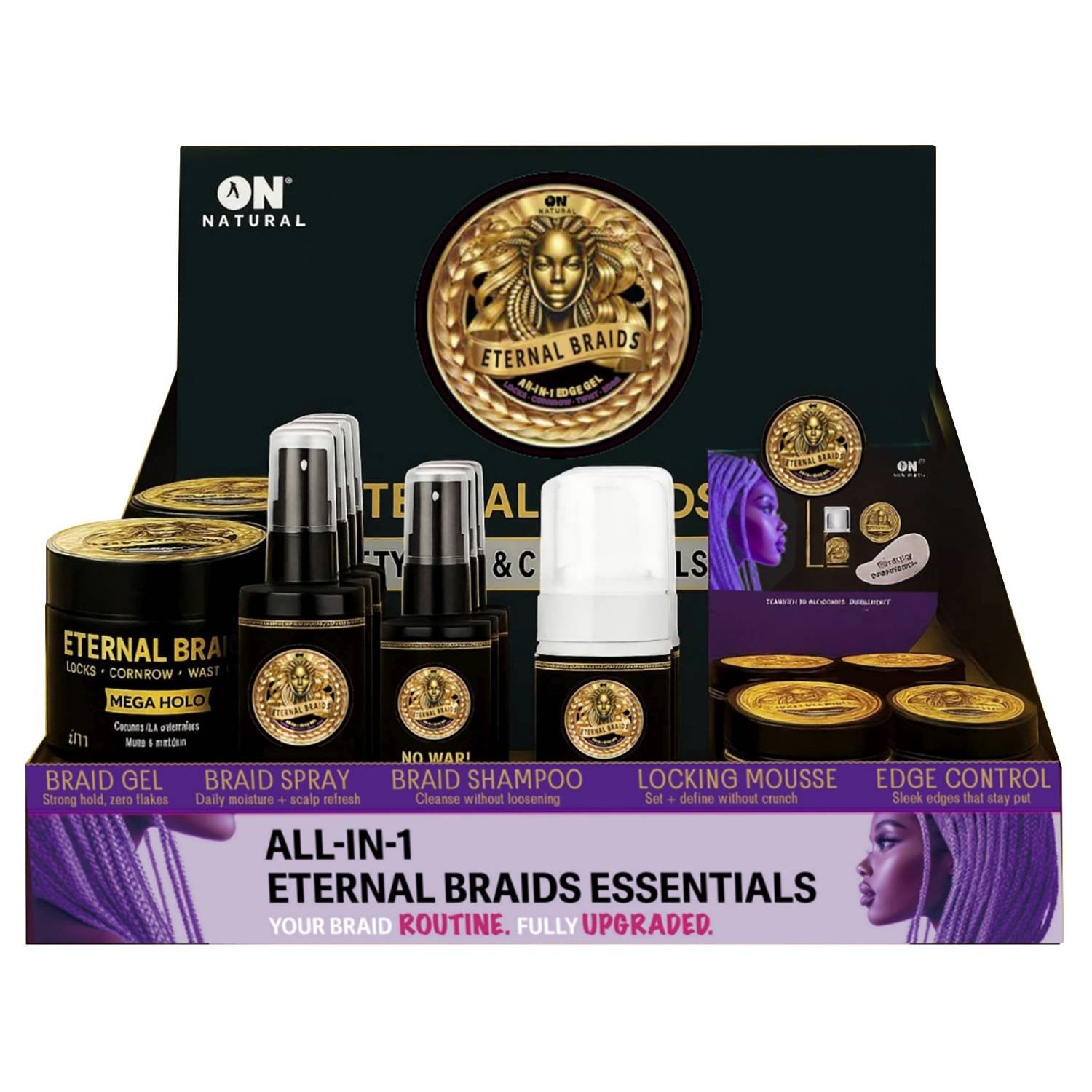 ON NAT ET/BRAIDS 36 PCS DISPLAY